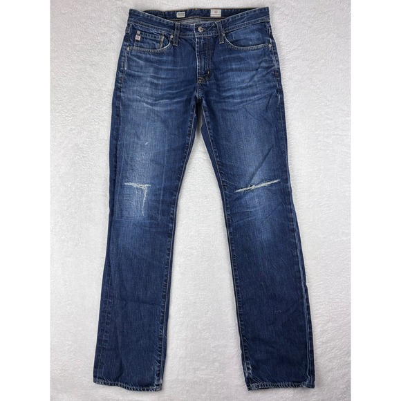 AG Adriano Goldschmied Protégé Straight Leg Distressed‎ Jeans Size 32 - Picture 1 of 15